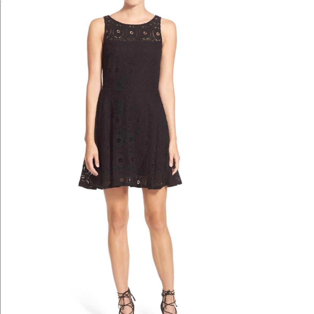 BB Dakota Renley Lace Fit & Flare Minidress